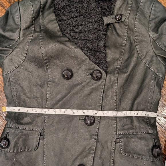 Danier Leather Jacket with Knit Collar and Cuffs - Picture 8 of 9